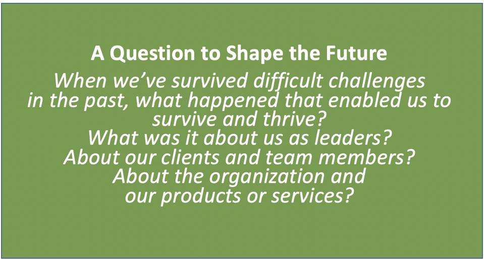 Question on a slide Beyond Covid-19: Three Mindshift Strategies To Chart A Clear Path Forward