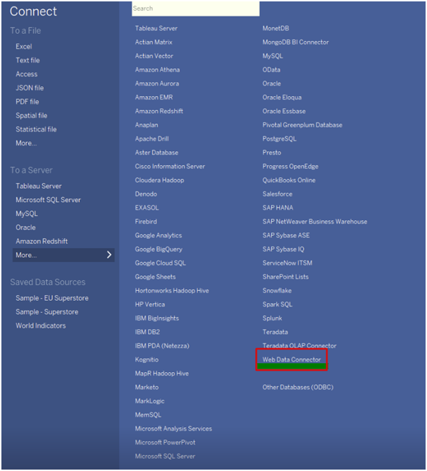 Web Data Connector